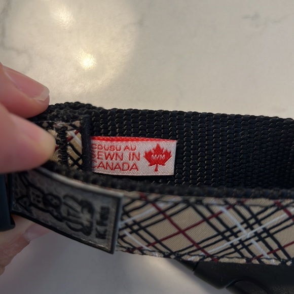 1-1/2-Inch All Webbing Martingale Dog Collar, Large 16 to 27-Inch, Tan Tartan - Picture 4 of 6